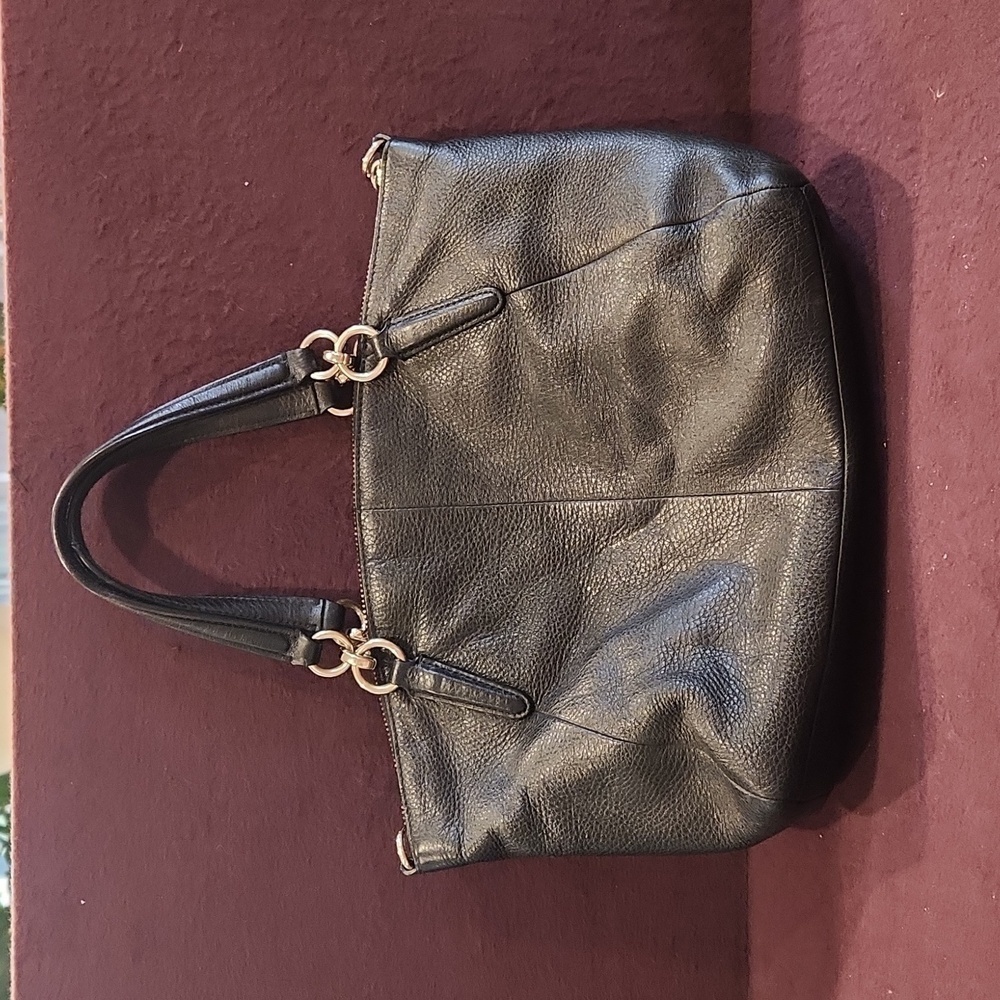 Coach Small Kelsey Tote Black Pebbled Leather - Picture 5 of 16